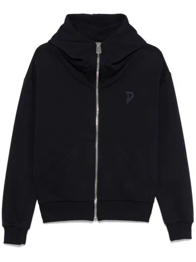 DONDUP BLUE HOODIE IN COTTON WITH LOGO