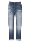 Dondup Regular Fit Jeans With Rolled Cuffs In Blue