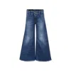 Shop Dondup Blue Jeans For Girl With Logo In Denim