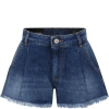DONDUP BLUE SHORTS FOR GIRL WITH LOGO