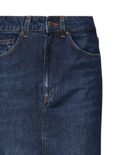 Dondup Blue Slim Fit Skirt