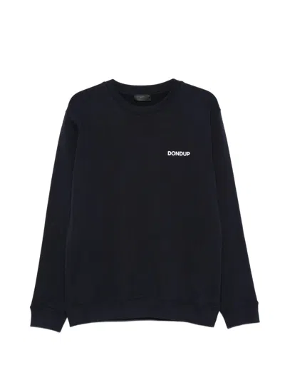 Dondup Blue Sweatshirt Man Logo In Black