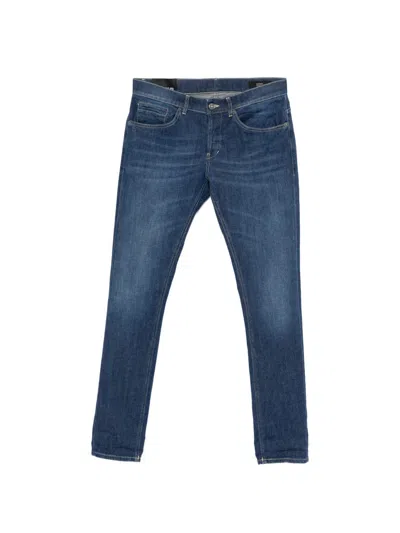 Dondup Blue Tonal Topstitching Straight Jeans