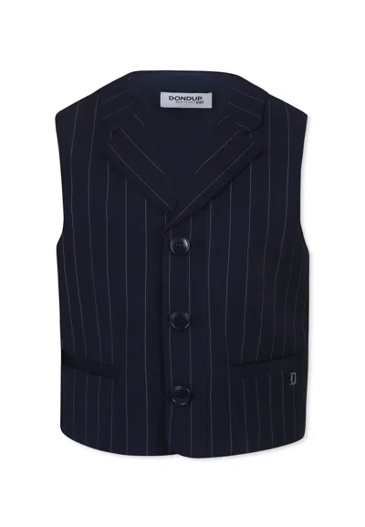 Dondup Kids' Blue Waistcoat For Boy With Logo