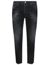 Dondup Brighton Jeans Faded Five-pocket Belt Rivet In Black
