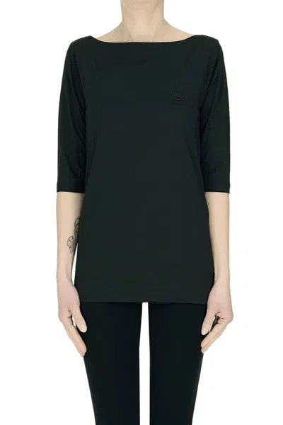 Dondup Boat Neckline T-shirt In Black