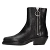 Dondup Camperos In Python Effect Leather In Black