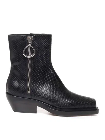 Dondup Camperos In Python Effect Leather In Black