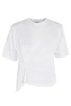Dondup Boxy White T-shirt With Unique Draping Detail