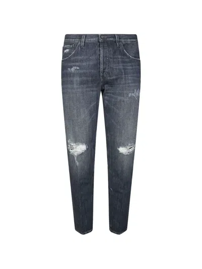 Dondup Brighton Distressed Carrot Jeans In Blue
