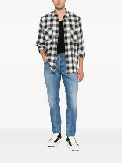 Dondup Brighton Faded Straight-leg Jeans In Blue