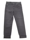 Dondup Brighton Five-pocket Cuffed Jeans In Gray