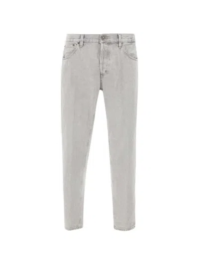 Dondup Brighton Five-pocket Carrot Jeans In Gray