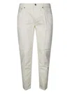 Dondup Trousers With Back And Front Pockets In 白色