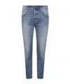 Dondup Light Wash Relaxed-fit Jeans With Rolled Cuffs In Blue