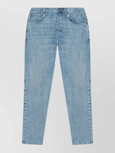 Dondup Brighton Jeans Belt Loops Faded Wash In Blue