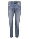 Dondup Light Wash Relaxed-fit Jeans With Rolled Cuffs In Blue