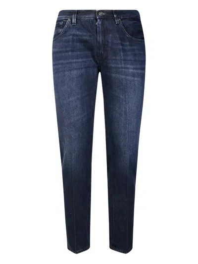Dondup Dark Indigo Denim Jeans With Classic Five-pocket Design In Black