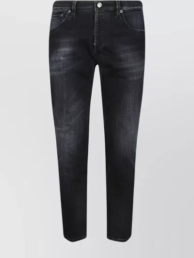Dondup Brighton Jeans Faded Five-pocket Belt Rivet In Black