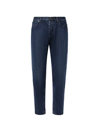 Dondup Brighton Logo-plaque Jeans In Blue