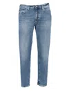 Dondup Light Blue Straight-leg Denim Pants In Blue