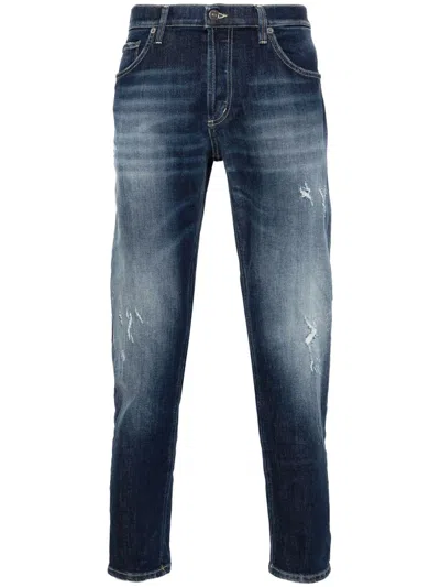 Dondup Cotton Jeans With A Worn Effect In Blue