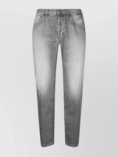 Dondup Bringhton Distressed Washed Denim Trousers In Gray