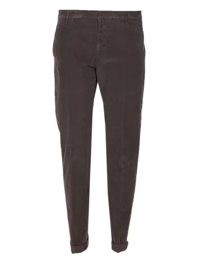 DONDUP DONDUP BROWN CORDUROY JEANS WITH TAILORED FIT