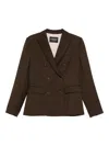 Dondup Double-breasted Buttoned Jacket In Brown