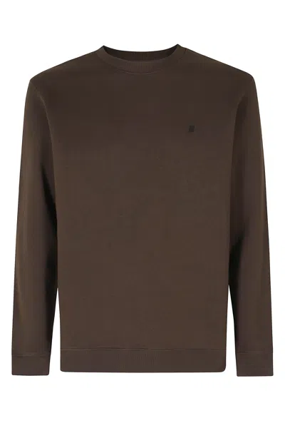 Dondup Brown Logo Patch Fleece-lined Cotton Sweatshirt In Green
