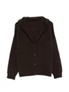 Dondup Brown Solid Shawl Neck Sweater In Brown