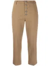 Dondup Brown Stretch-cotton Trousers In Beige