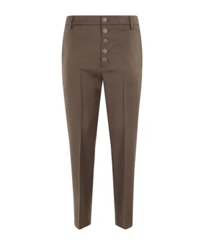 DONDUP BROWN TROUSERS WITH BUTTONS