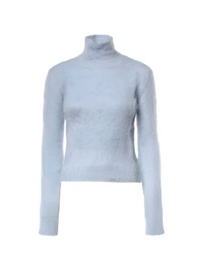 Dondup Brushed-effect Roll-neck Sweater In Blue