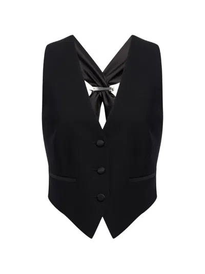 Dondup Buckled-back Waistcoat In Black