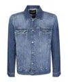 Dondup Button Denim Jacket In Blue