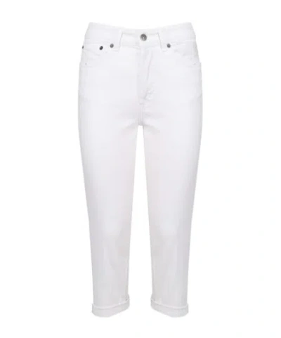 Dondup Button Detailed Cropped Jeans In White