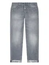 Dondup Button Distressed Trousers In Gray
