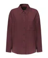 Dondup Button-down Long-sleeved Shirt In Burgundy