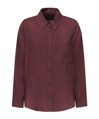 Dondup Button-down Long-sleeved Shirt In Burgundy