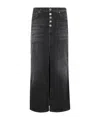 Dondup Stretch Denim Skirt In Black