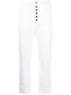 Dondup Button-down Straight-leg Trousers In White
