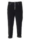 Dondup Button-embellished Corduroy Trousers In Black