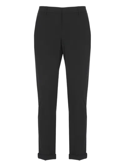 Dondup Button-fastening Cuffed Trousers In Black