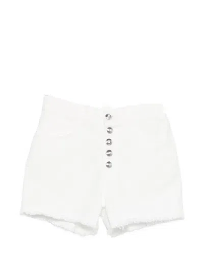 Dondup Button-fastening Frayed Shorts In White