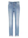 Dondup Rolled Cuffs Five-pocket Trousers In Blue