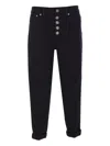Dondup Button-fastening Logo-patch Jeans In Black