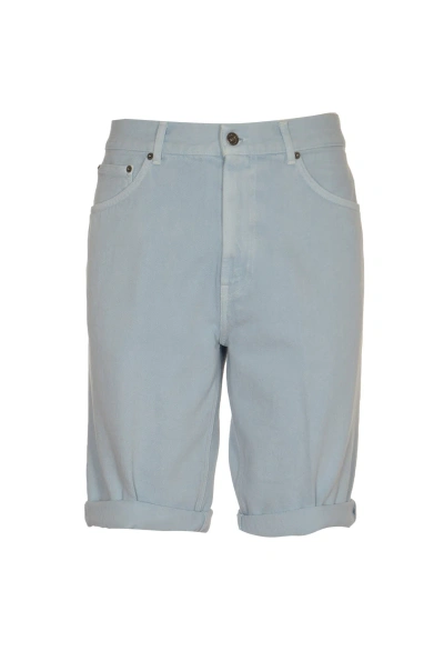 Dondup Button Fitted Denim Shorts In Blue