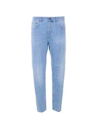 Dondup Button Five-pocket Denim Jeans In Blue