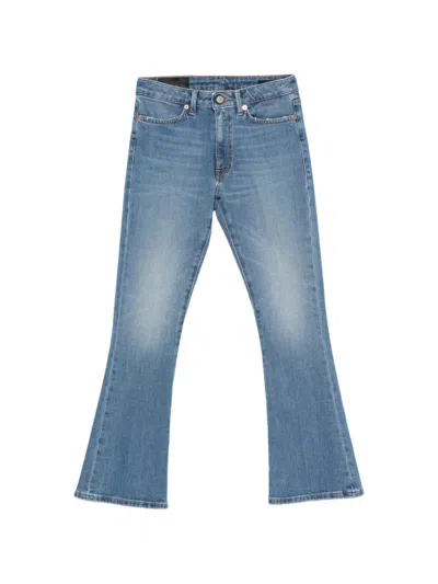 Dondup Button Flared Jeans In Blue
